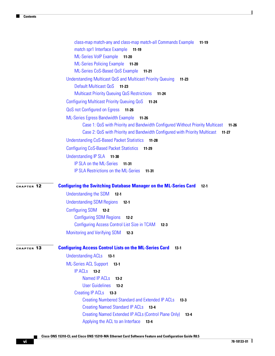 Cisco Systems 15310-MA, 15310-CL manual IP ACLs 