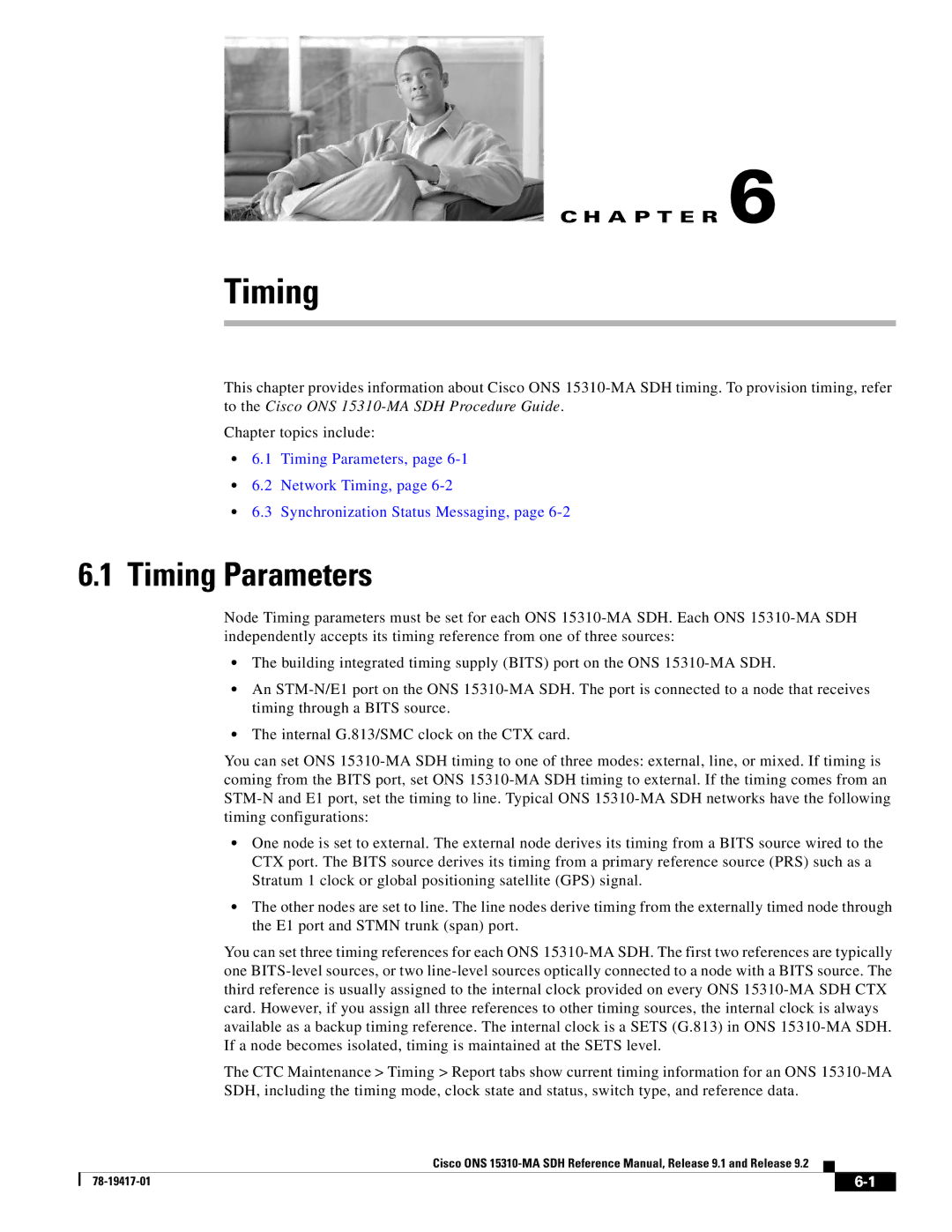 Cisco Systems 15310-MA manual Timing Parameters 