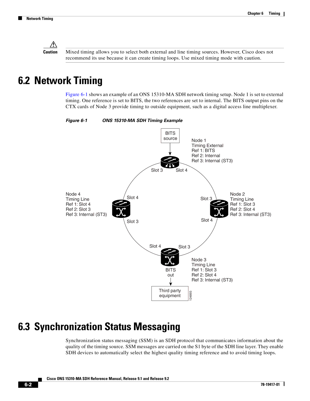 Cisco Systems 15310-MA manual Network Timing, Synchronization Status Messaging 