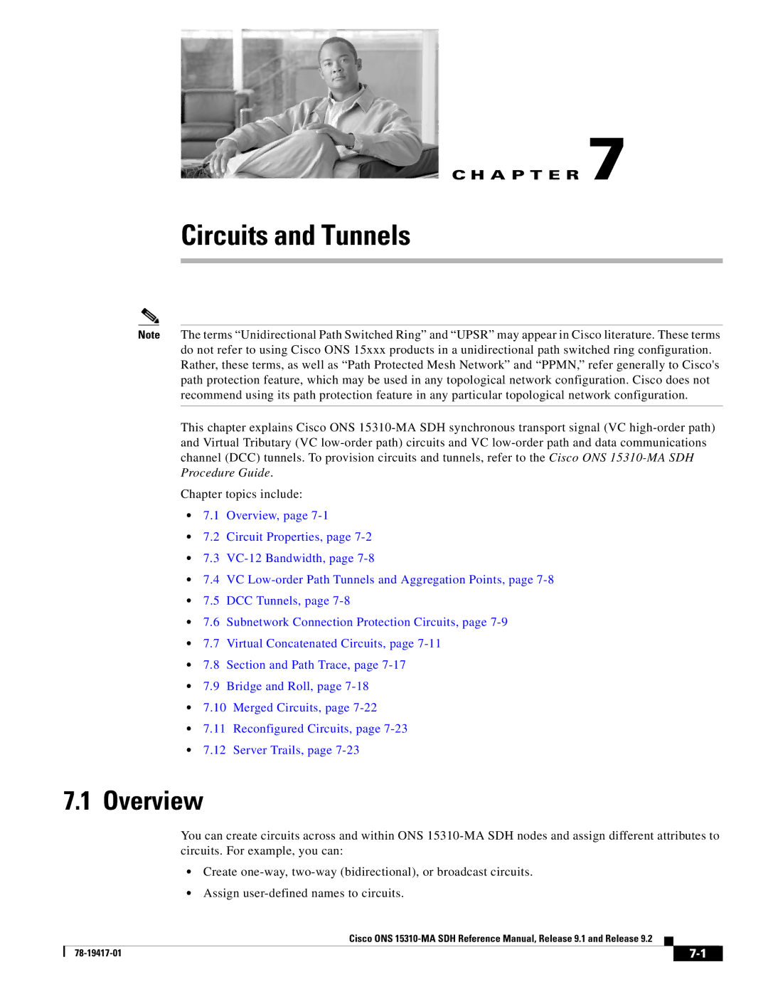 Cisco Systems 15310-MA manual Circuits and Tunnels 