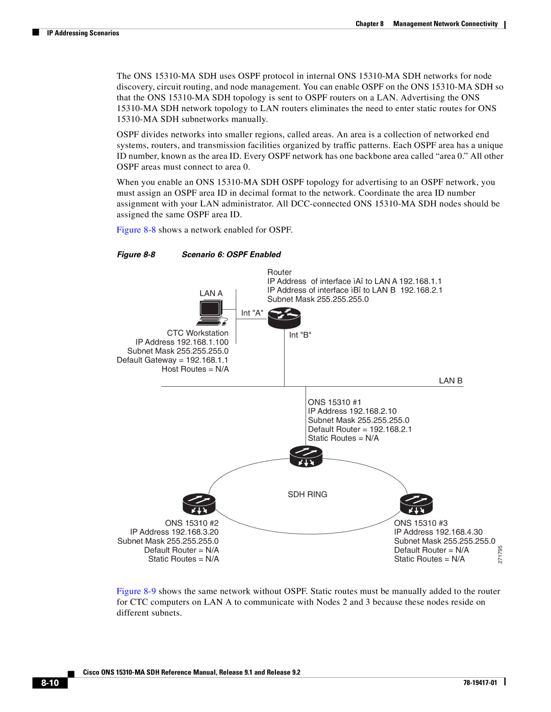 Cisco Systems 15310-MA manual 8shows a network enabled for Ospf 