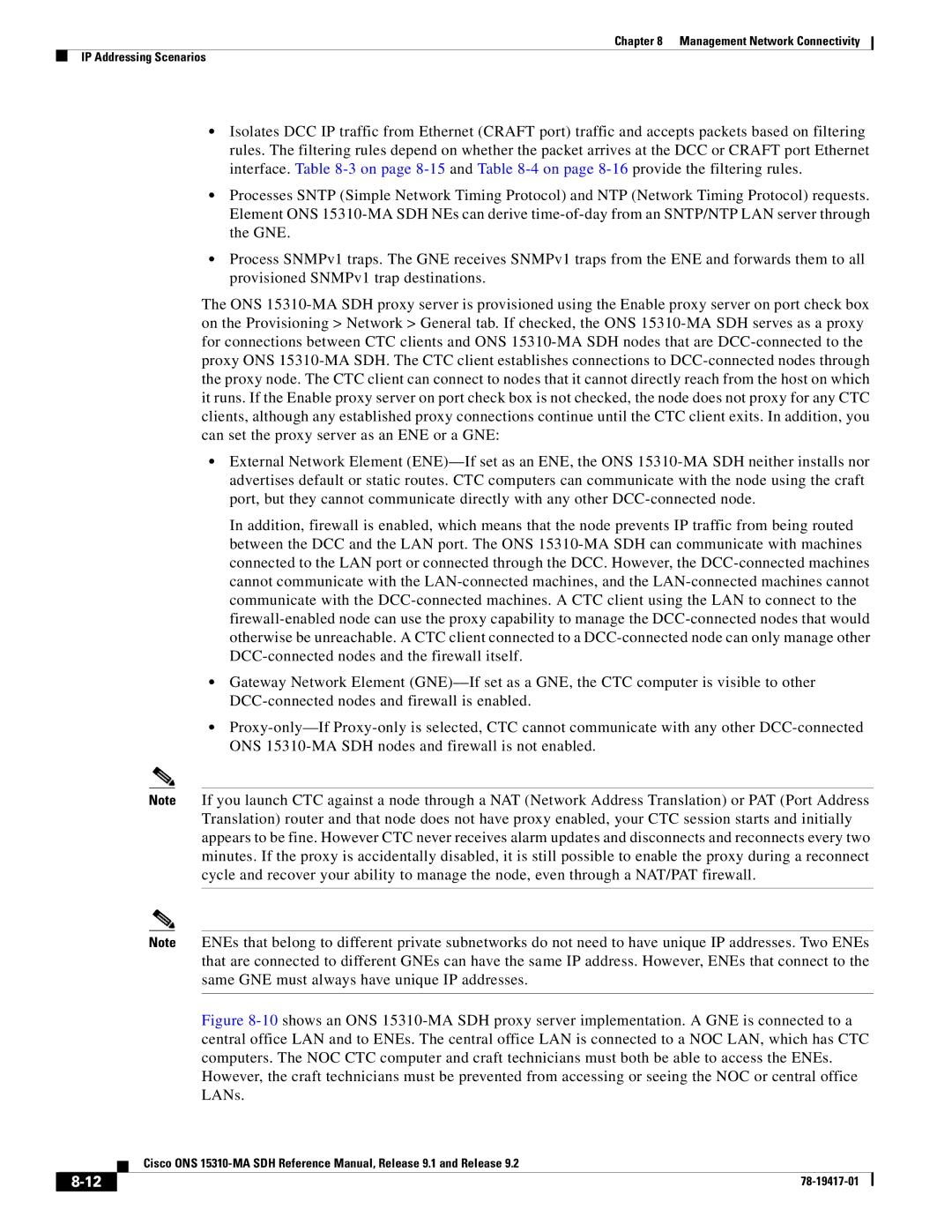 Cisco Systems 15310-MA manual Management Network Connectivity IP Addressing Scenarios 