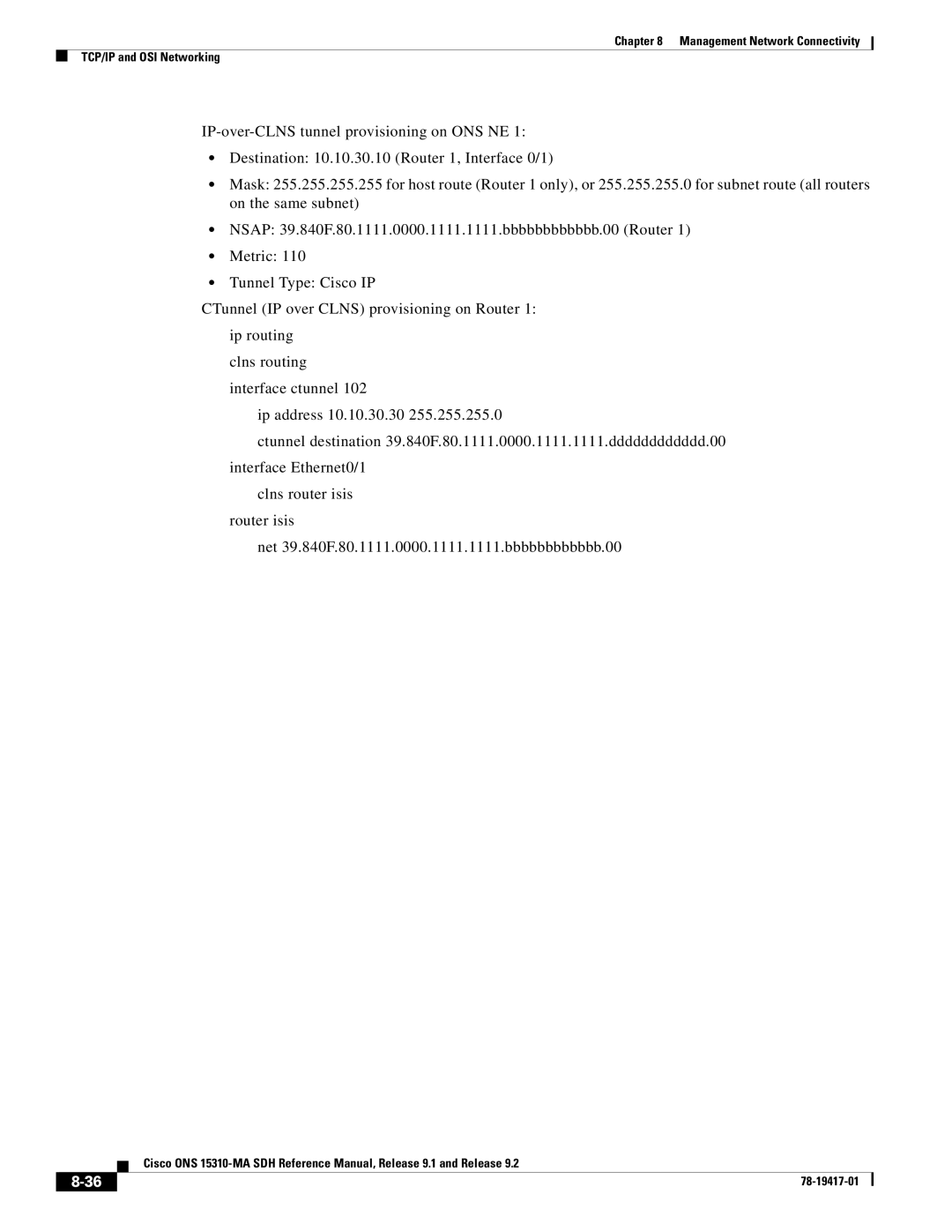 Cisco Systems 15310-MA manual Management Network Connectivity TCP/IP and OSI Networking 