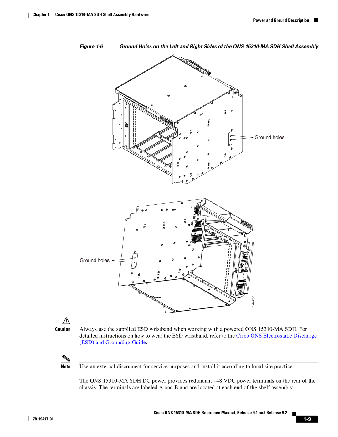 Cisco Systems 15310-MA manual Ground holes 