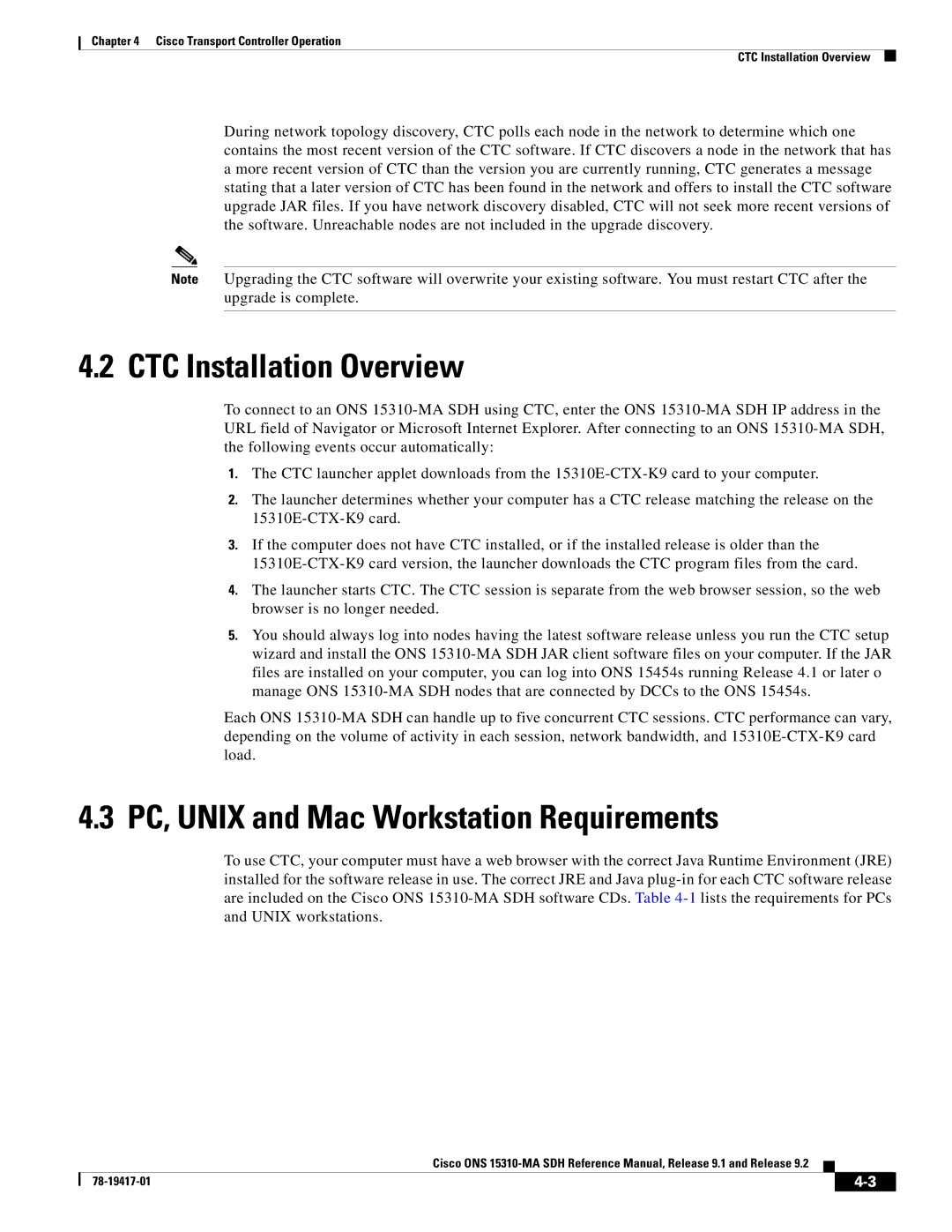 Cisco Systems 15310-MA manual CTC Installation Overview, PC, Unix and Mac Workstation Requirements 