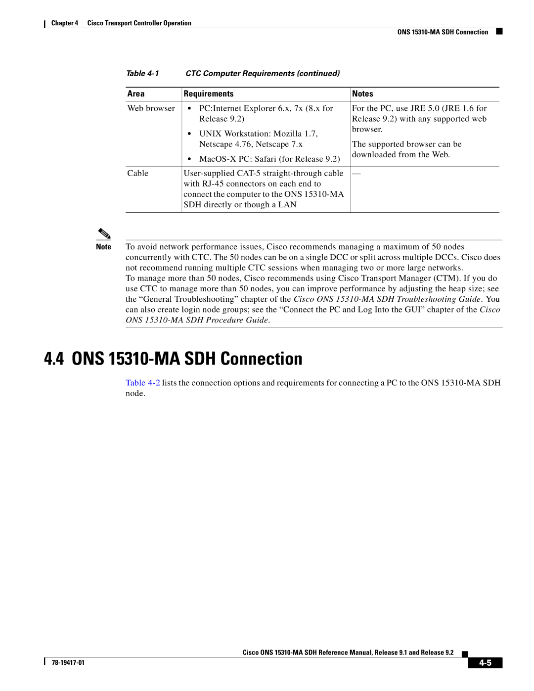 Cisco Systems manual ONS 15310-MA SDH Connection 