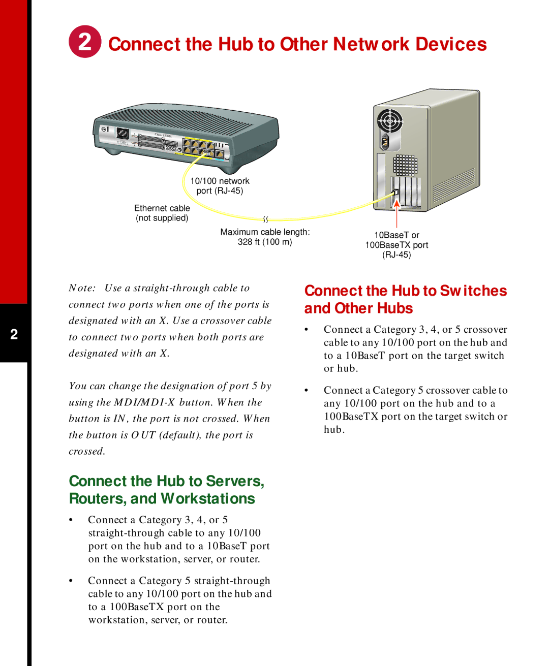 Cisco Systems 1538 quick start Connect the Hub to Other Network Devices 