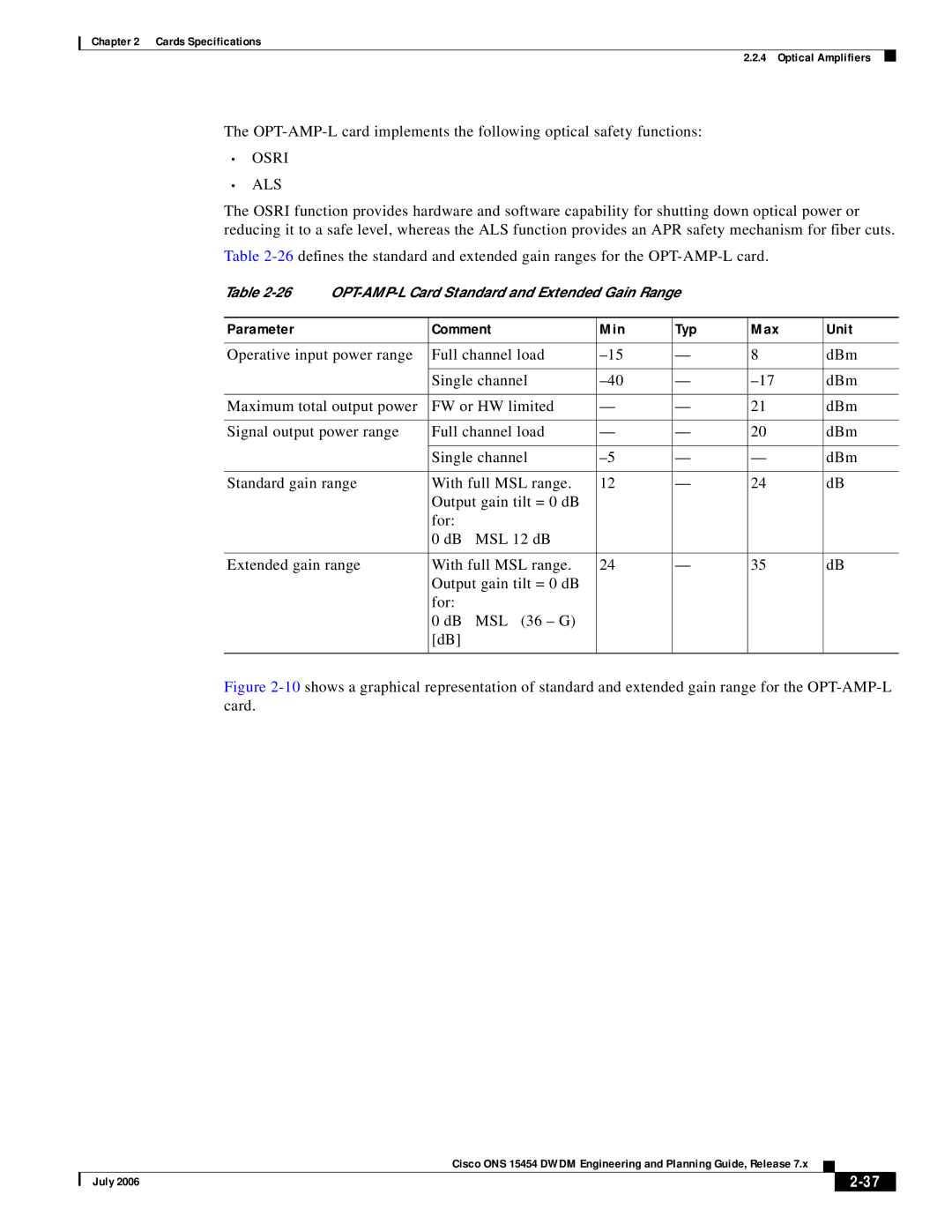 Cisco Systems 15454 specifications Osri ALS 