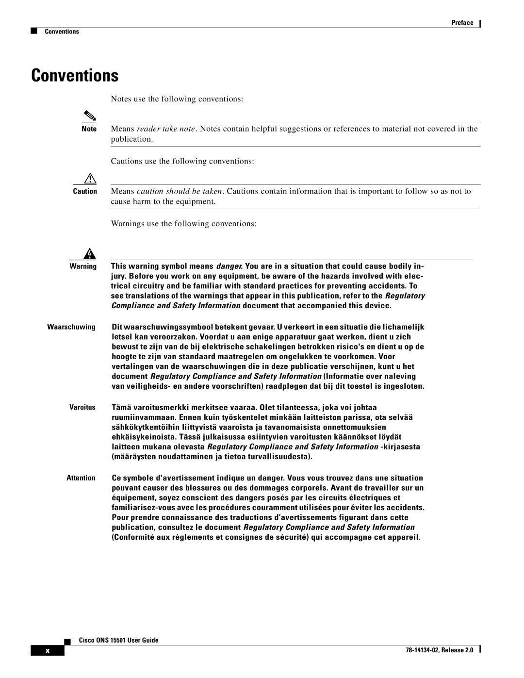 Cisco Systems 15501 manual Conventions 