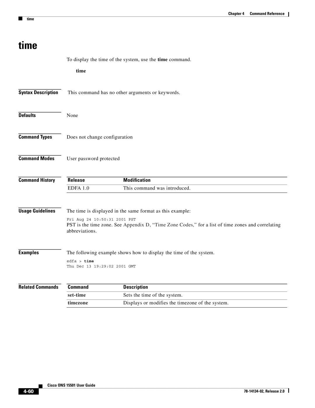 Cisco Systems 15501 manual Time, Set-time 