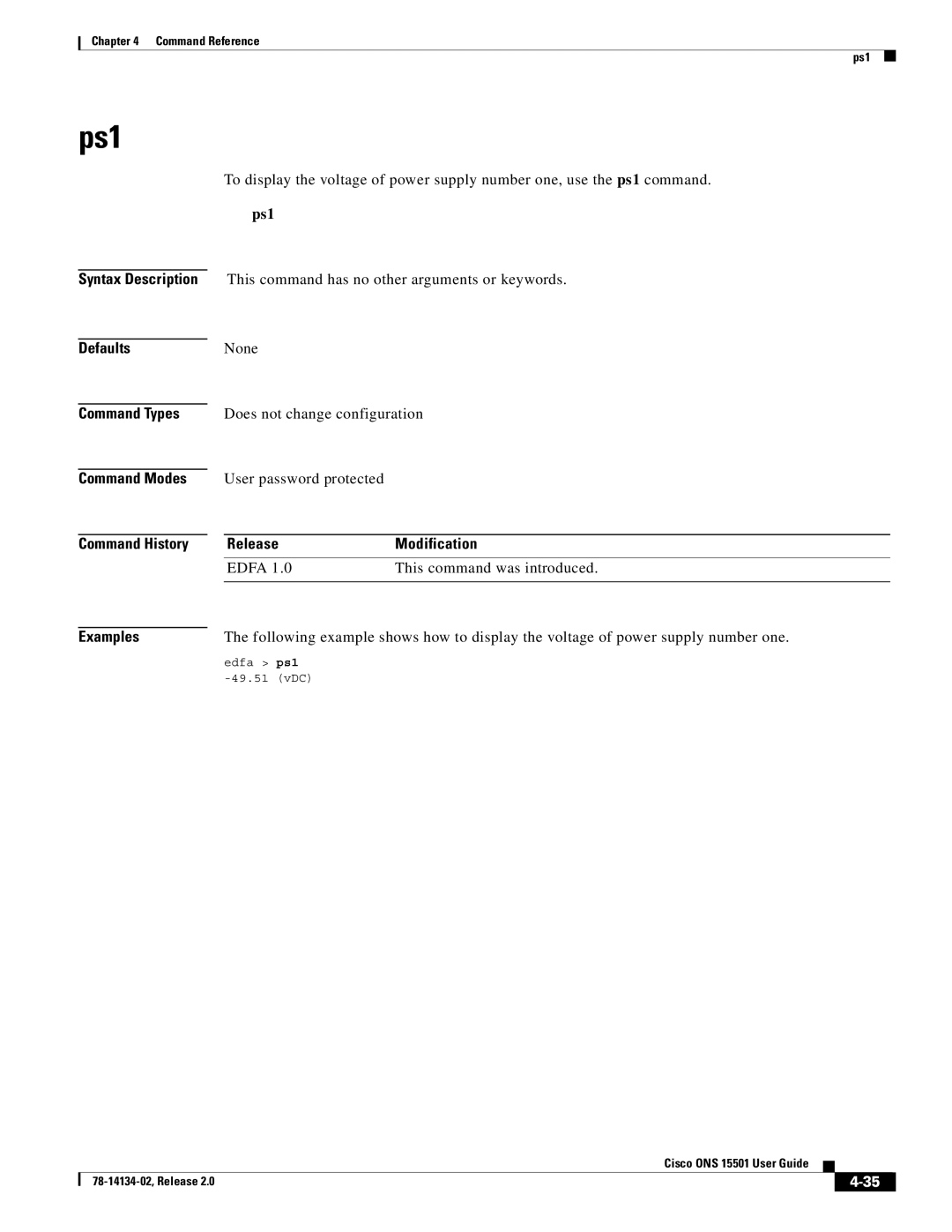 Cisco Systems 15501 manual Ps1 