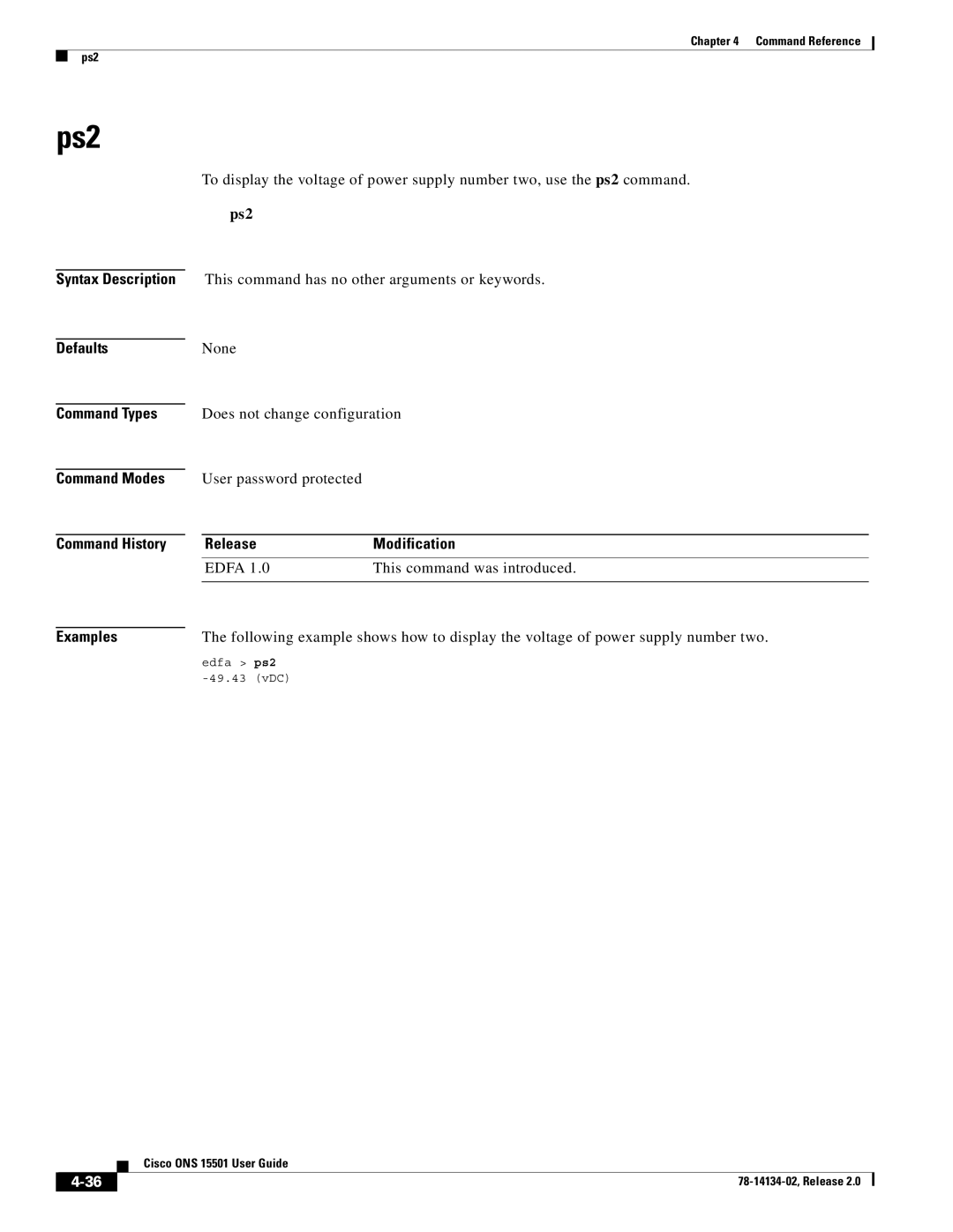 Cisco Systems 15501 manual Ps2 