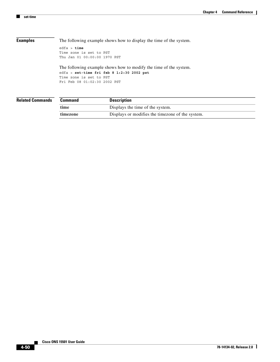 Cisco Systems 15501 manual Timezone 