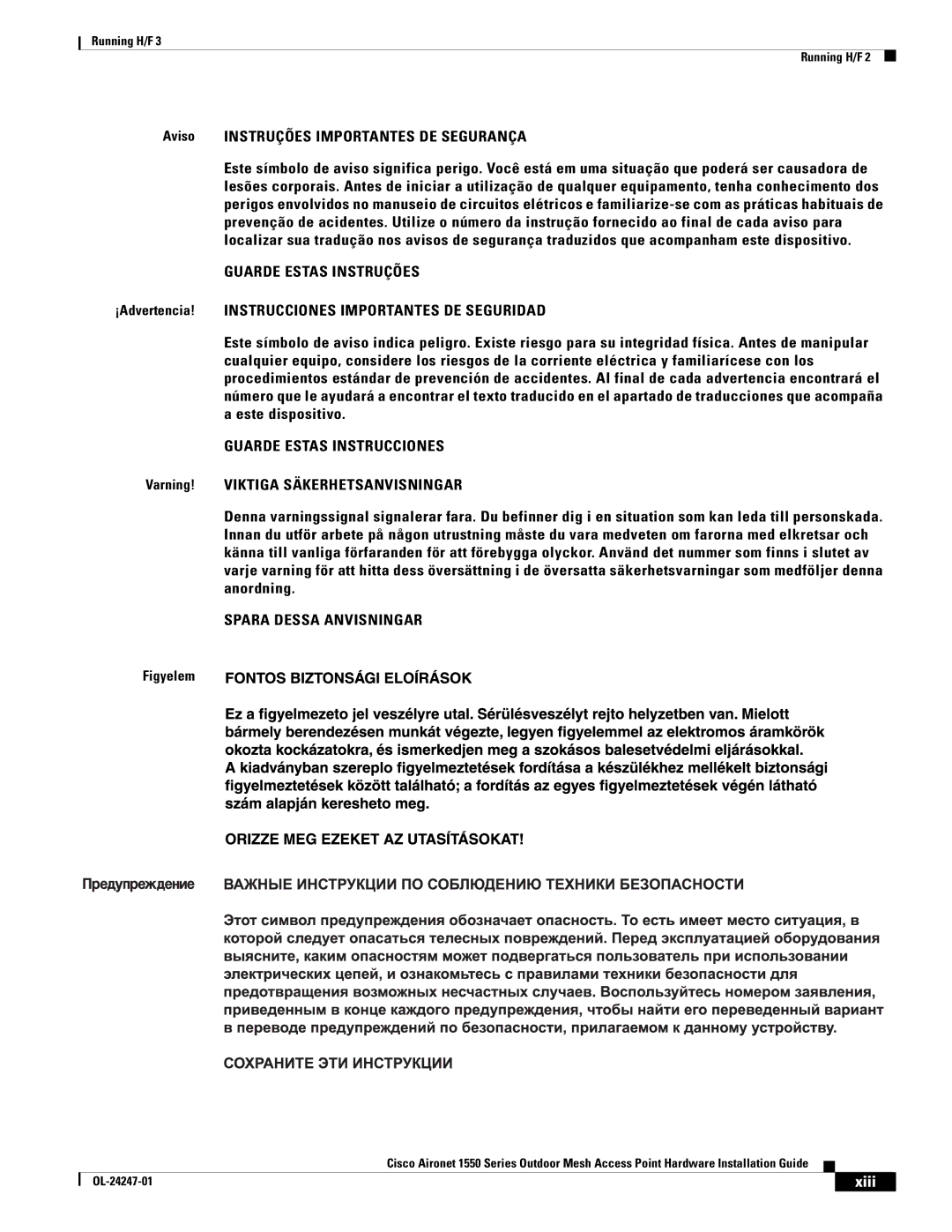 Cisco Systems AIRCAP1552HAK9, 1550 manual Aviso Instruções Importantes DE Segurança, Guarde Estas Instruções 