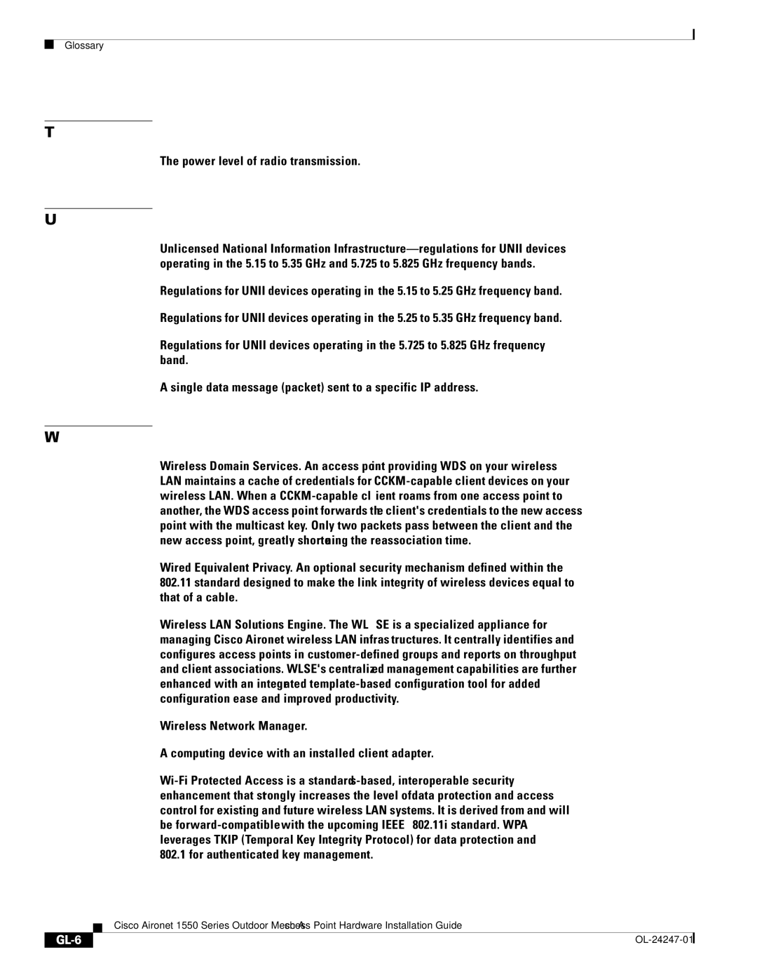 Cisco Systems 1550, AIRCAP1552HAK9 manual GL-6 