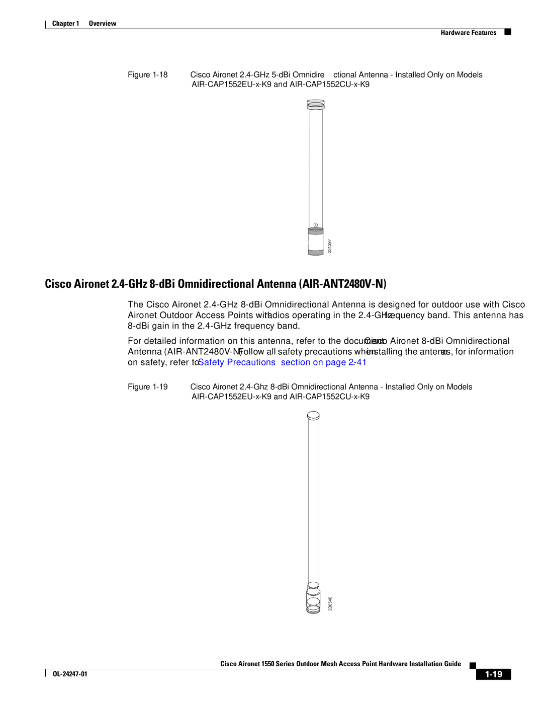 Cisco Systems AIRCAP1552HAK9, 1550 manual 231297 