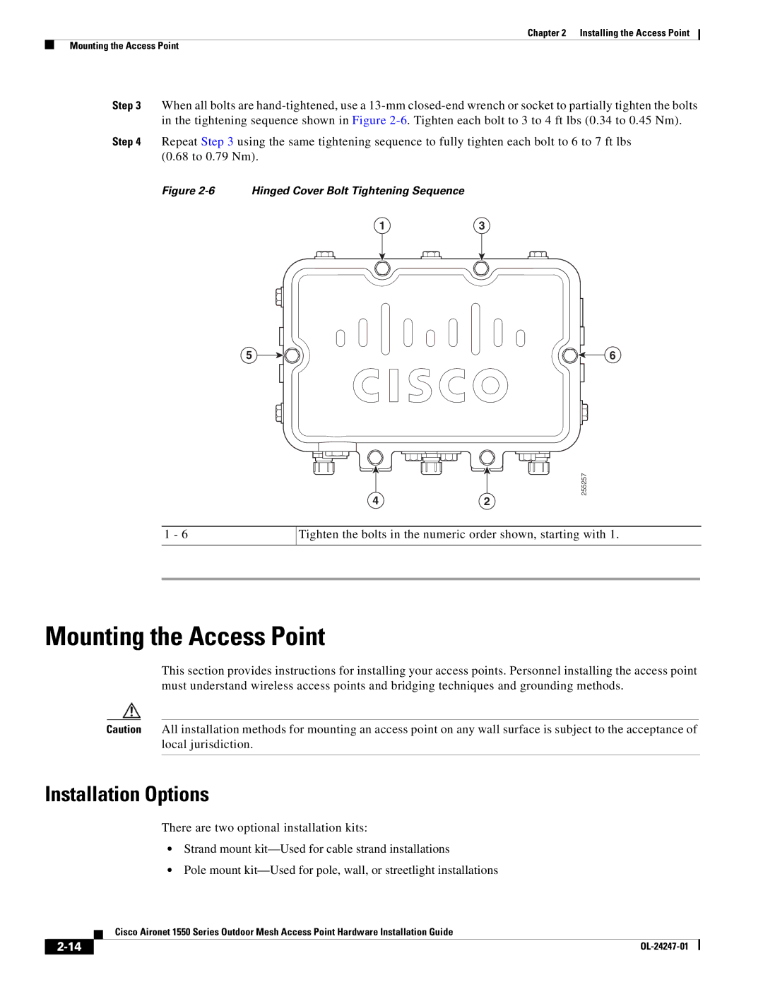 Cisco Systems AIRCAP1552HAK9, 1550 manual Mounting the Access Point, Installation Options 