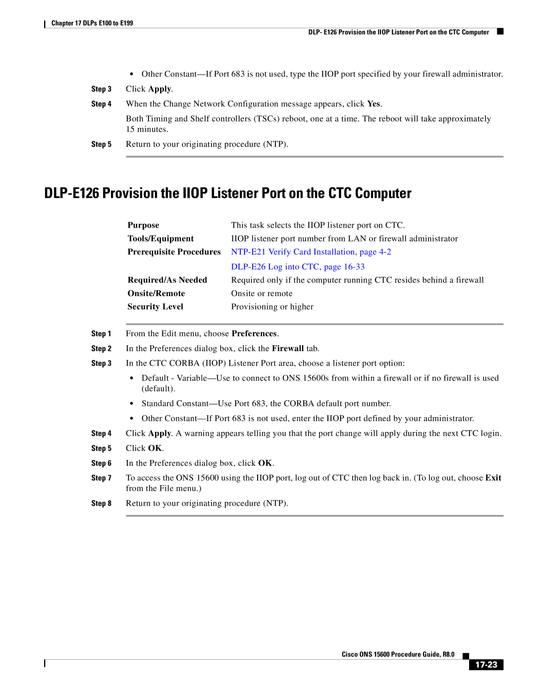 Cisco Systems 15600 manual 17-23 