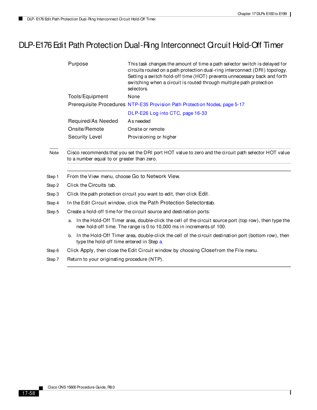 Cisco Systems 15600 manual 17-58 