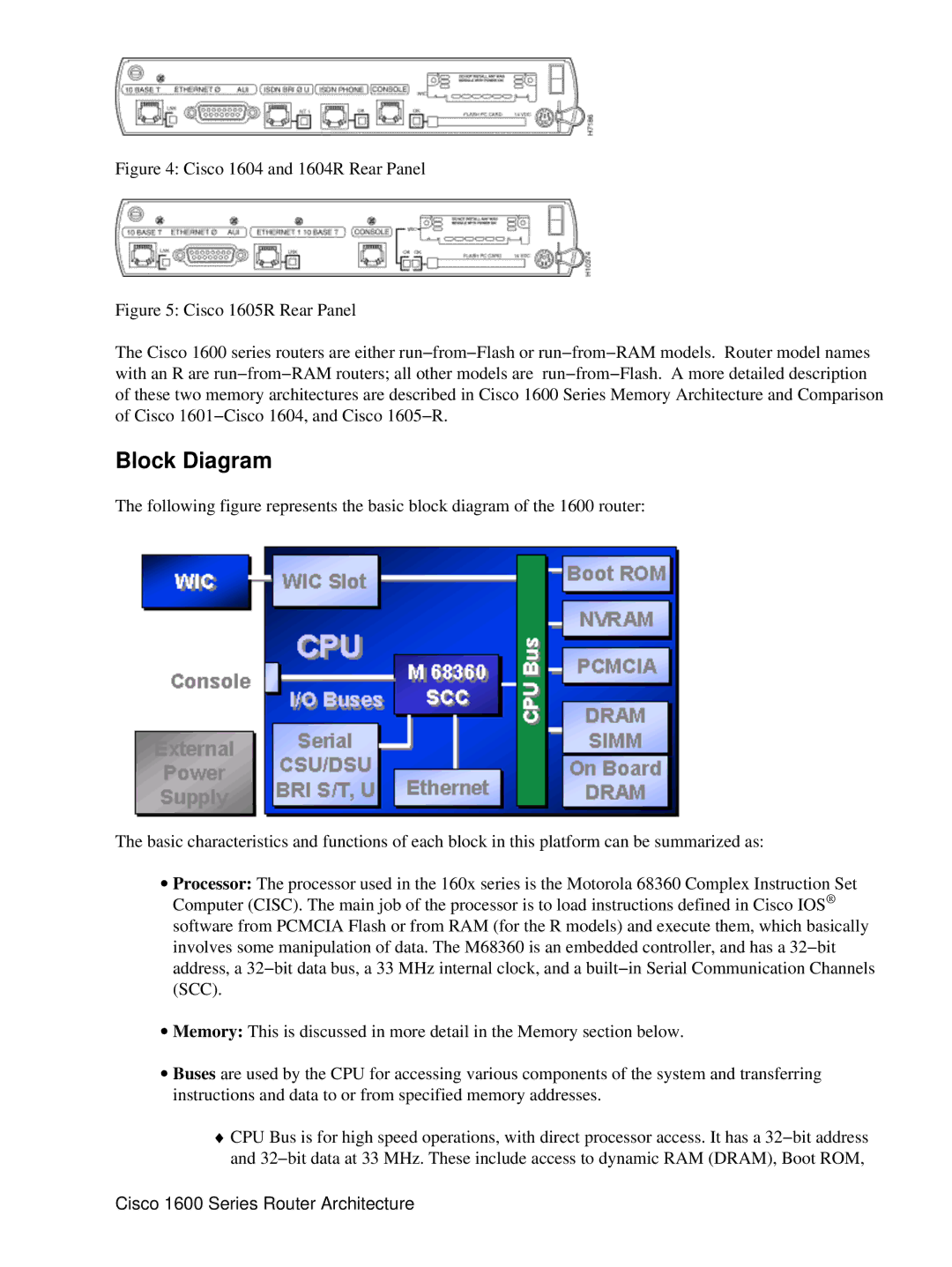 Cisco Systems 1600 manual Block Diagram 