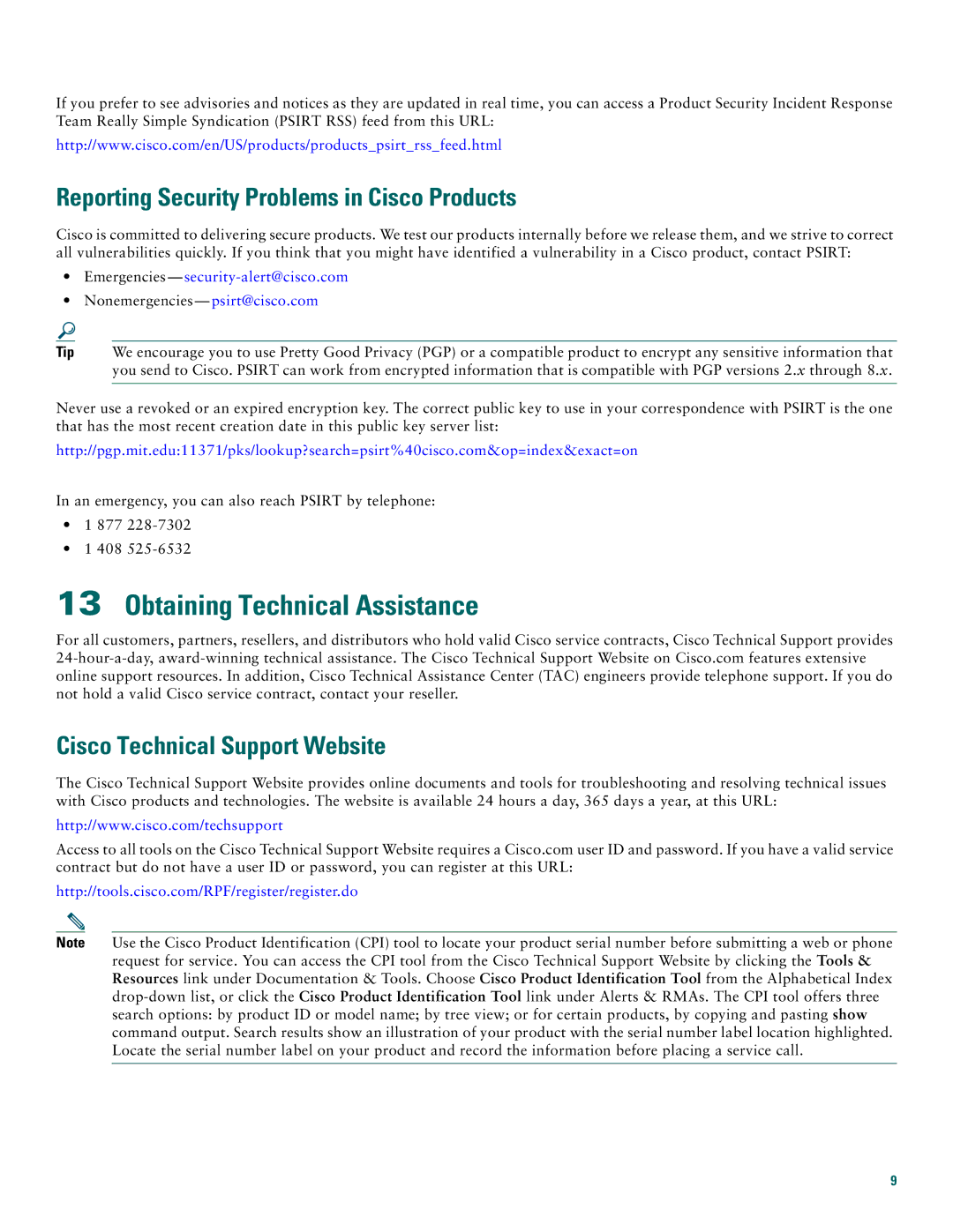 Cisco Systems 1710 quick start Obtaining Technical Assistance, Reporting Security Problems in Cisco Products 