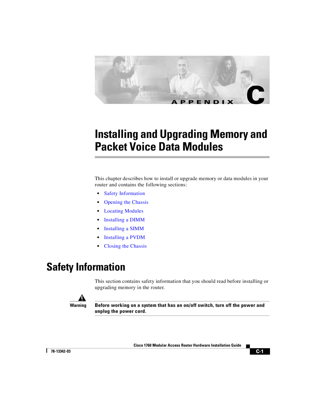 Cisco Systems 1760 manual Safety Information 