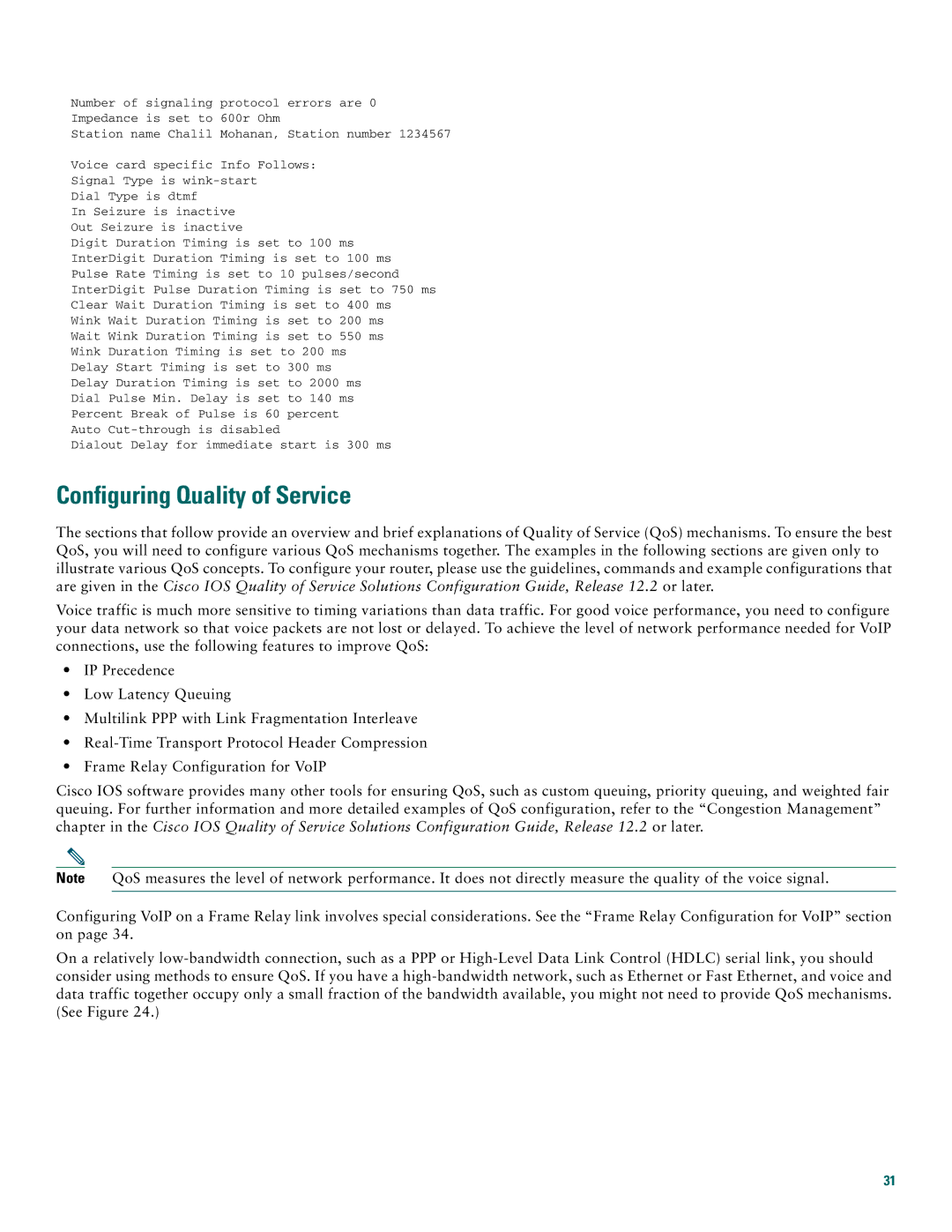 Cisco Systems 1760 quick start Configuring Quality of Service 