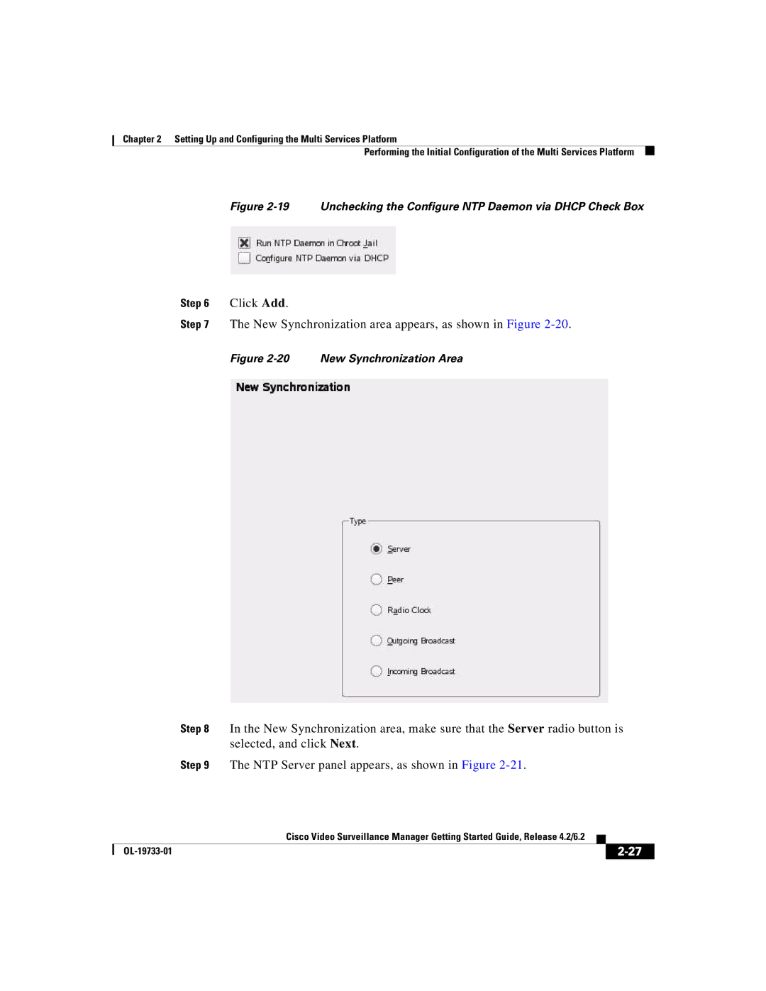 Cisco Systems Release 4.2 manual New Synchronization area appears, as shown in Figure 