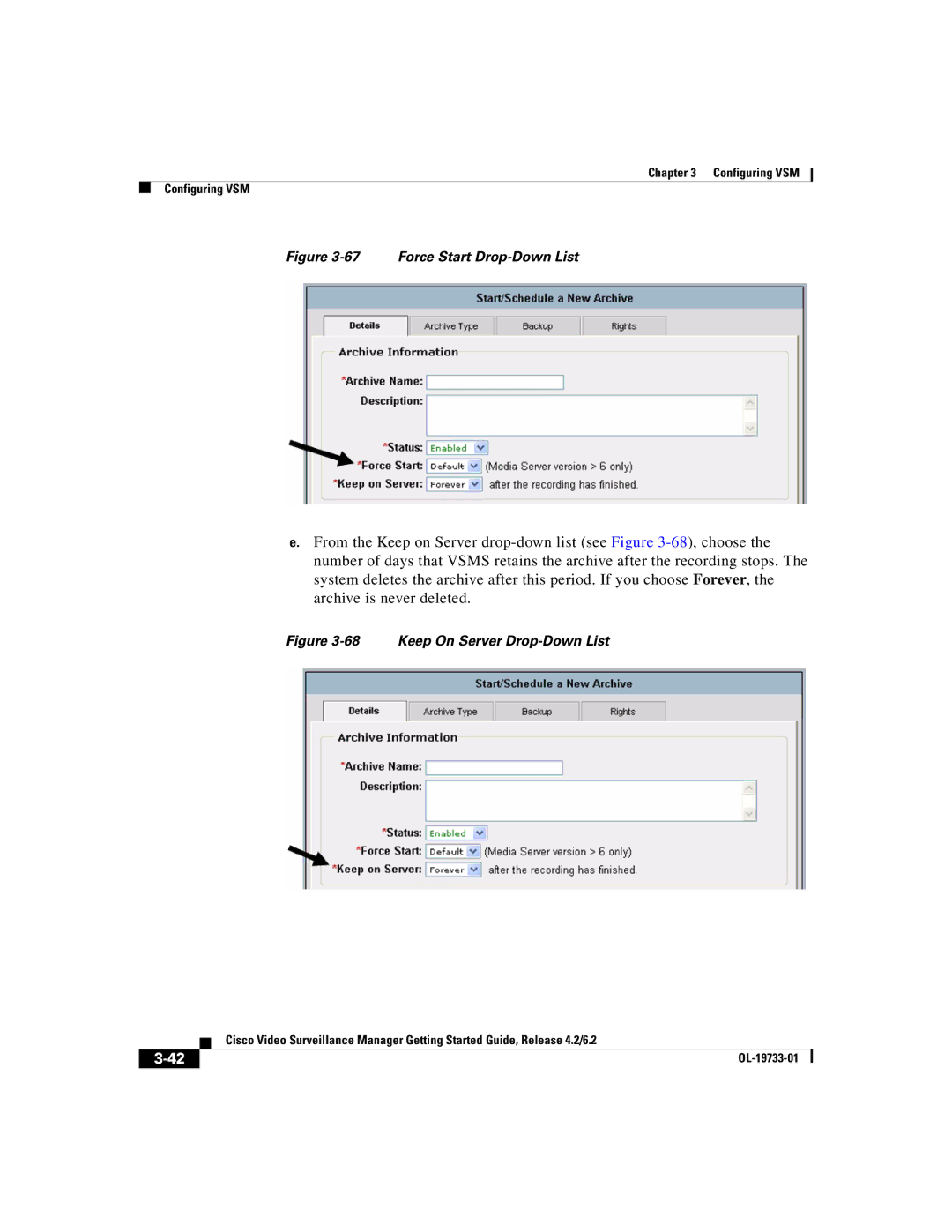 Cisco Systems Release 4.2 manual Force Start Drop-Down List 