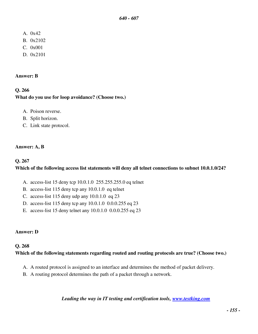 Cisco Systems 2 manual Answer B What do you use for loop avoidance? Choose two 