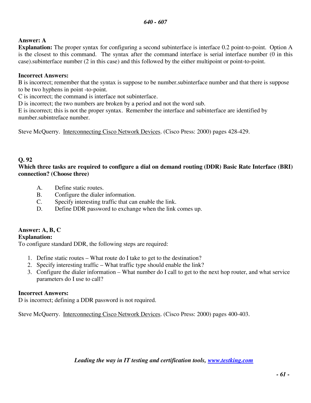 Cisco Systems 2 manual Answer A, B, C Explanation 