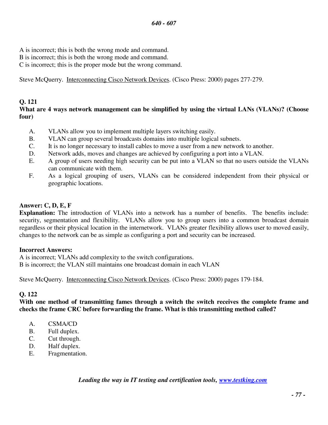 Cisco Systems 2 manual Answer C, D, E, F 