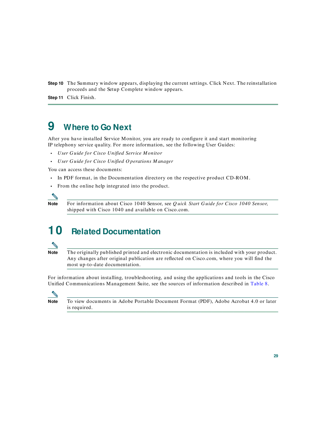 Cisco Systems 2 quick start Where to Go Next, Related Documentation, Click Finish 