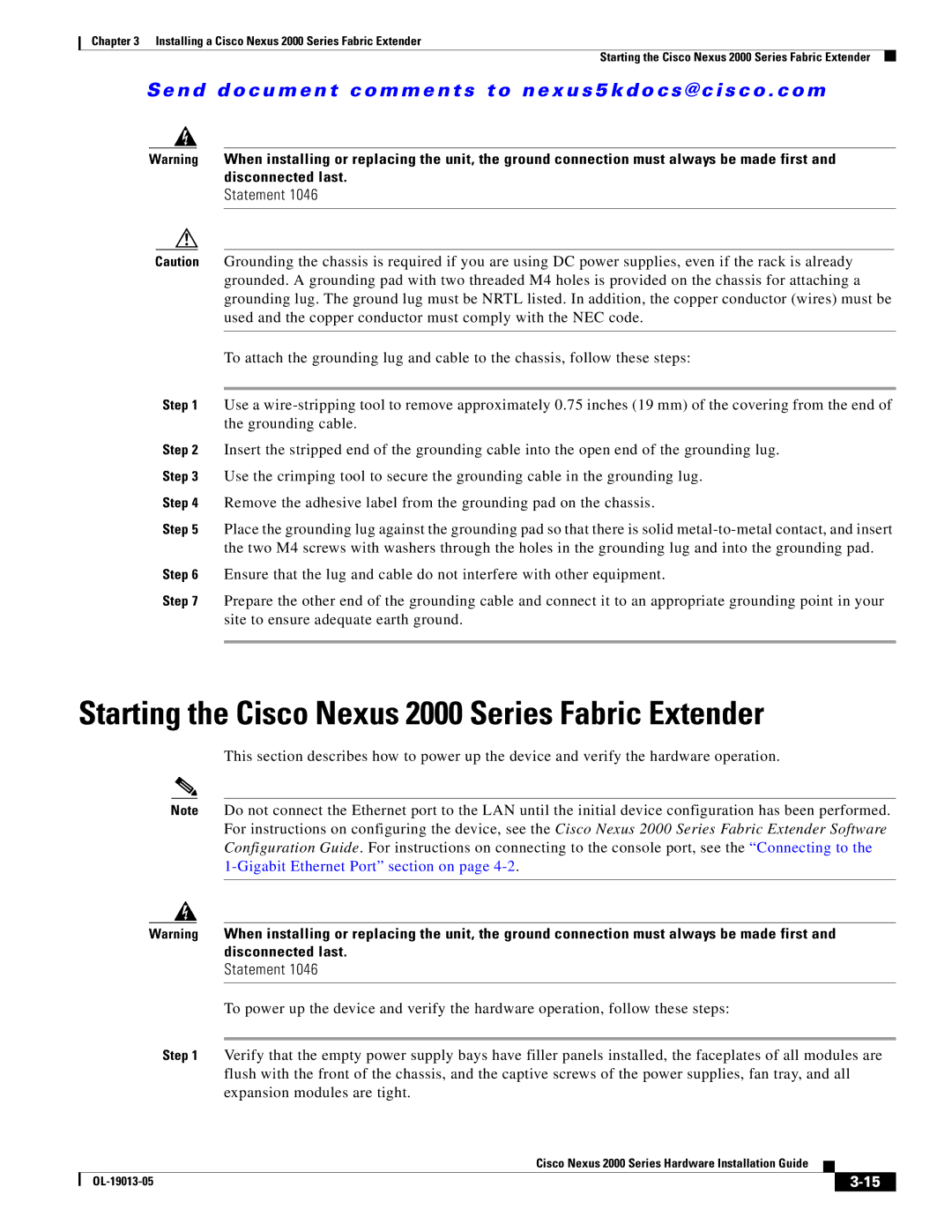 Cisco Systems manual Starting the Cisco Nexus 2000 Series Fabric Extender 