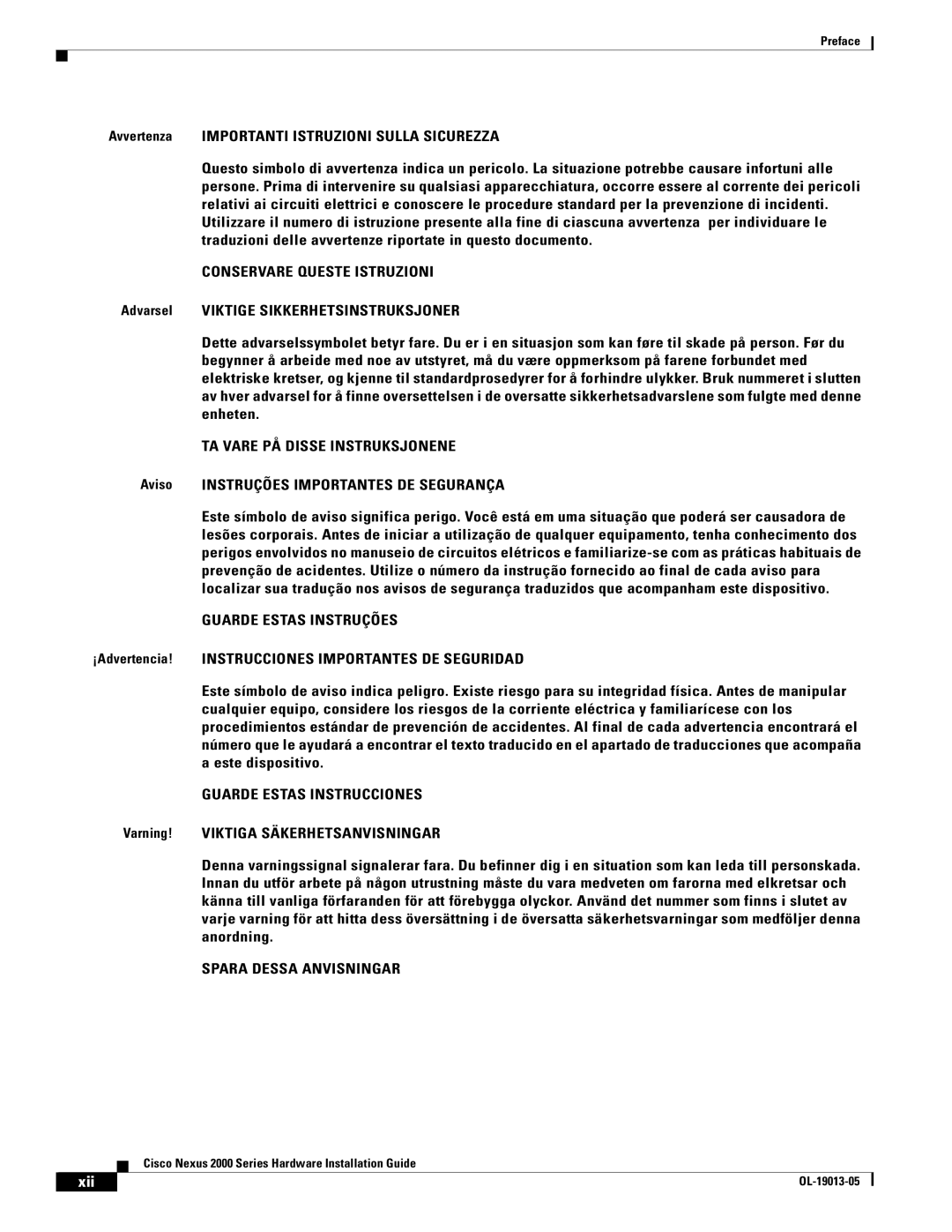 Cisco Systems 2000 manual Xii 