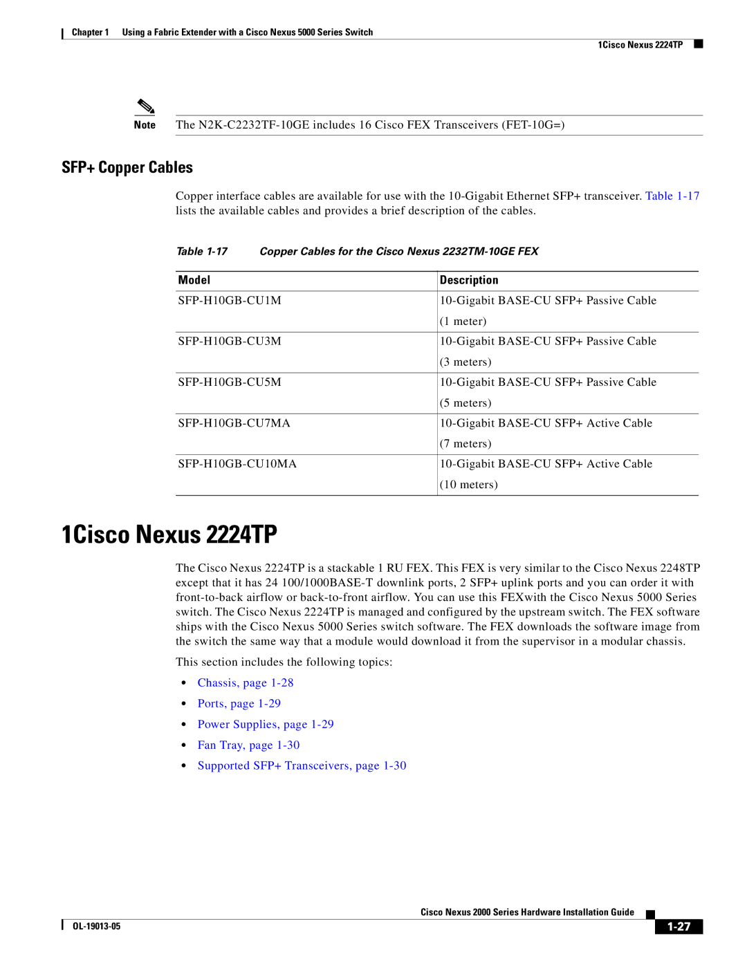 Cisco Systems 2000 manual 1Cisco Nexus 2224TP 