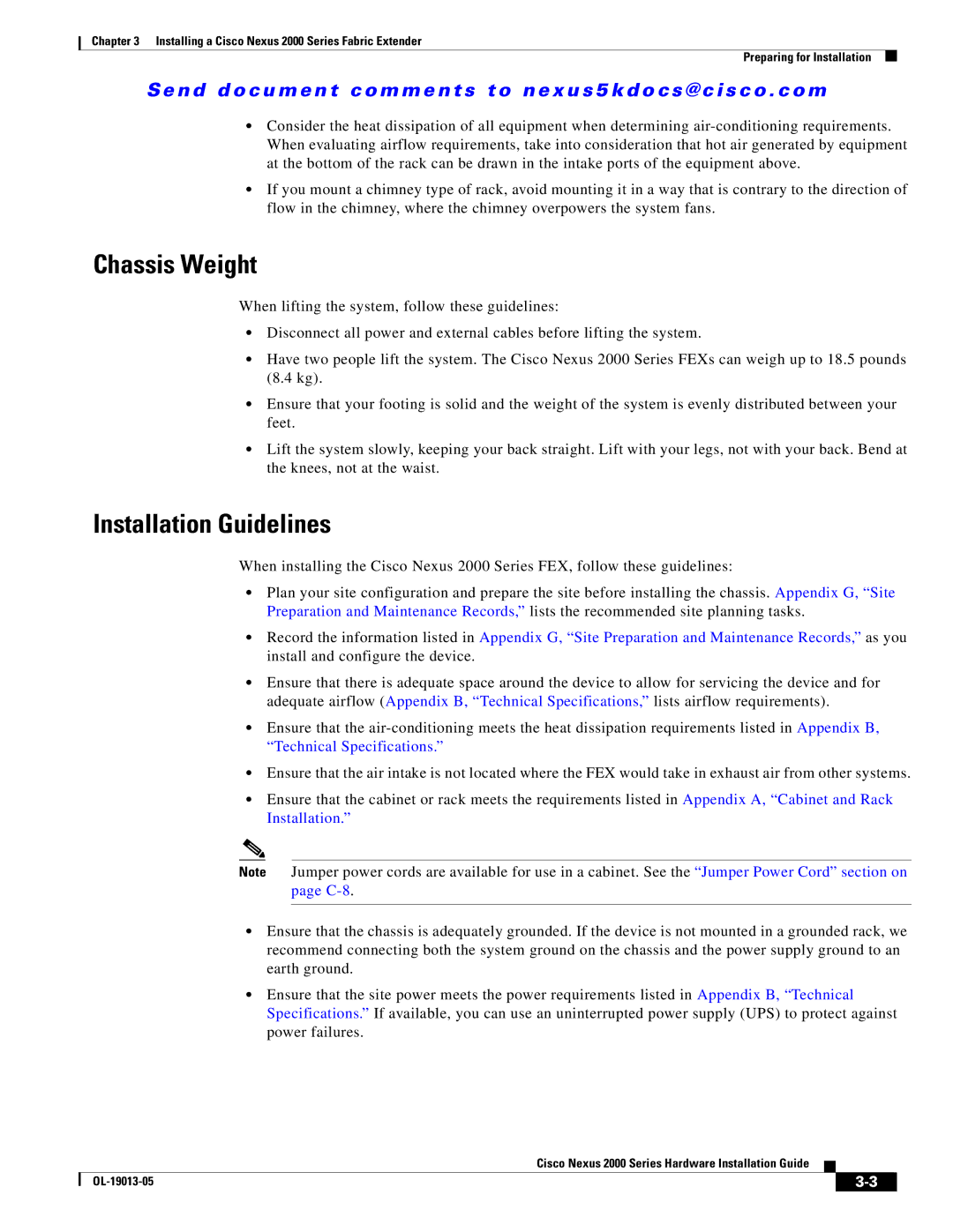 Cisco Systems 2000 manual Chassis Weight, Installation Guidelines 