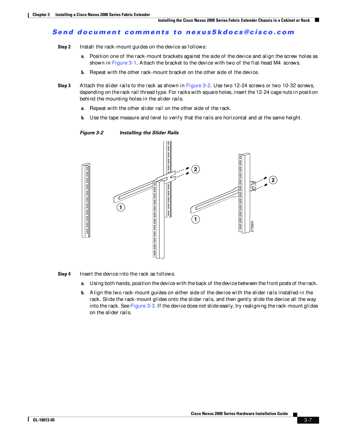 Cisco Systems 2000 manual Insert the device into the rack as follows 