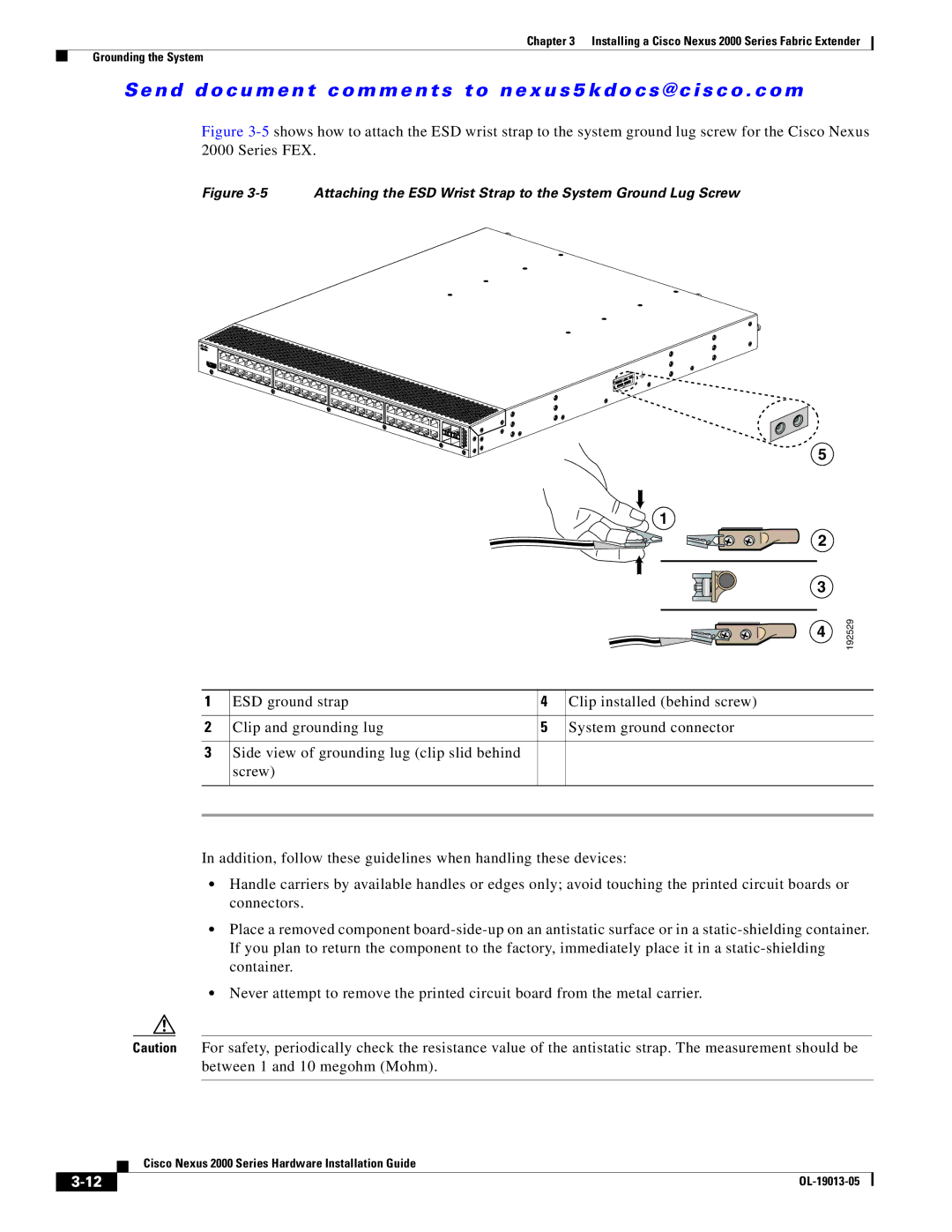 Cisco Systems 2000 manual Attaching the ESD Wrist Strap to the System Ground Lug Screw 