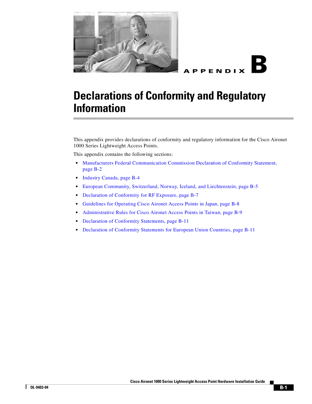 Cisco Systems 2000 appendix Declarations of Conformity and Regulatory Information 