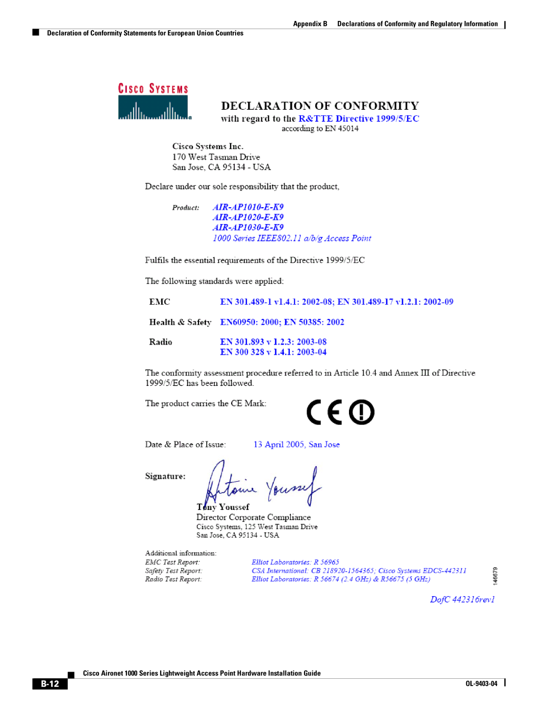 Cisco Systems 2000 appendix OL-9403-04 