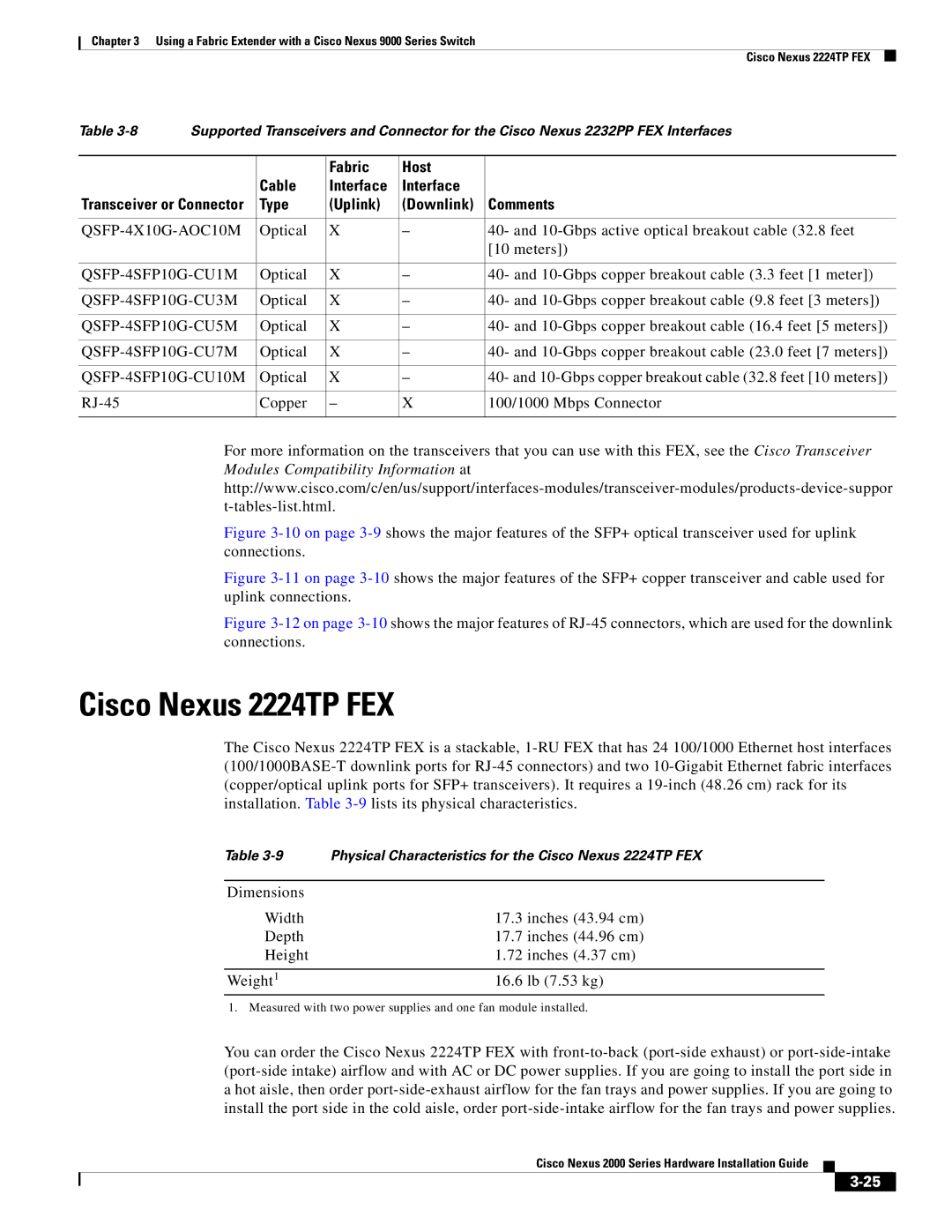 Cisco Systems 2000 manual Cisco Nexus 2224TP FEX 