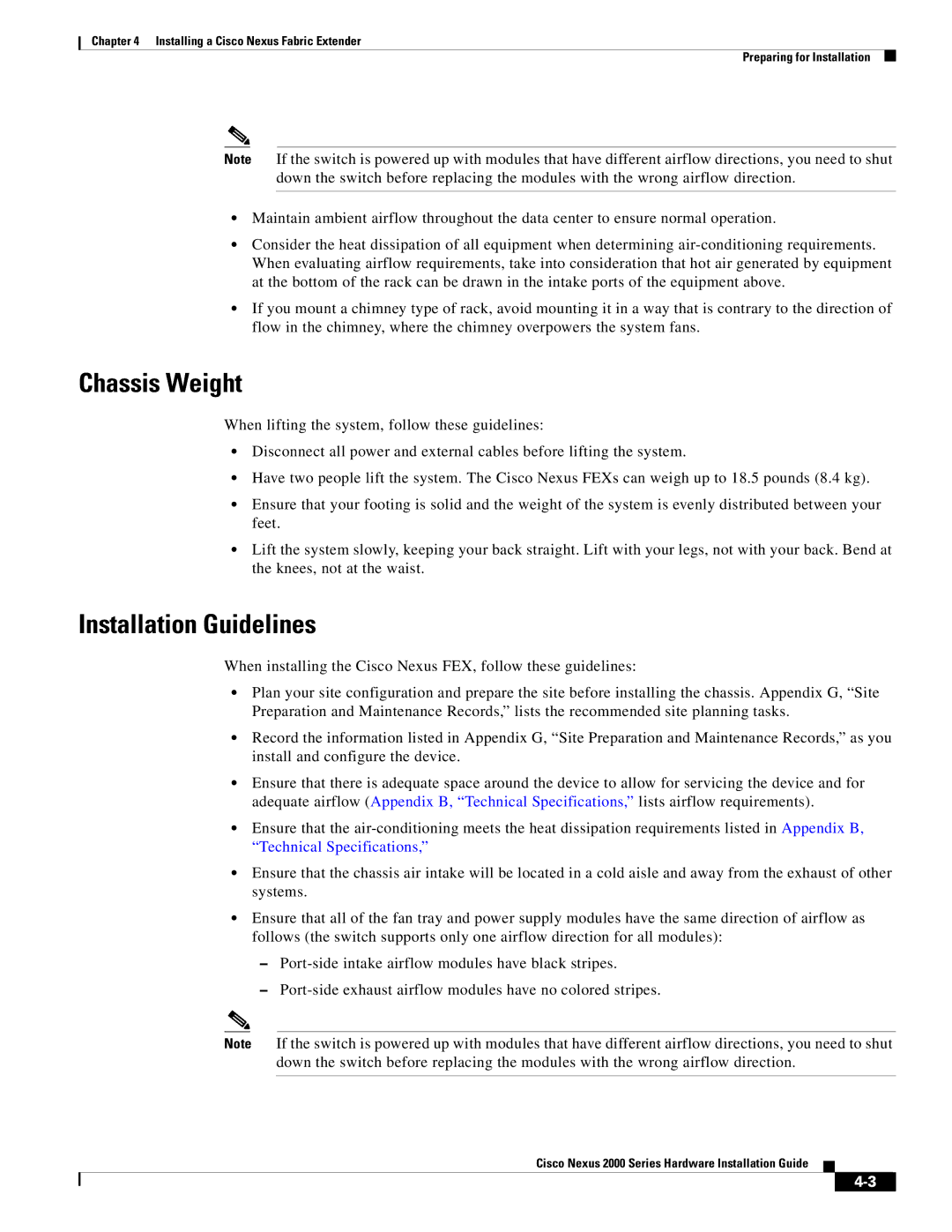 Cisco Systems 2000 manual Chassis Weight, Installation Guidelines 