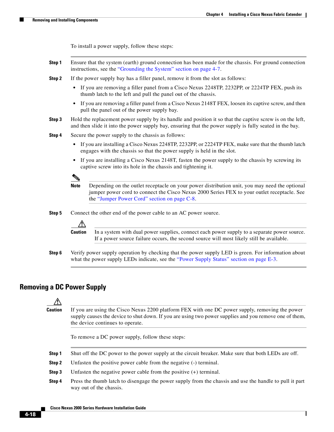 Cisco Systems 2000 manual Removing a DC Power Supply 