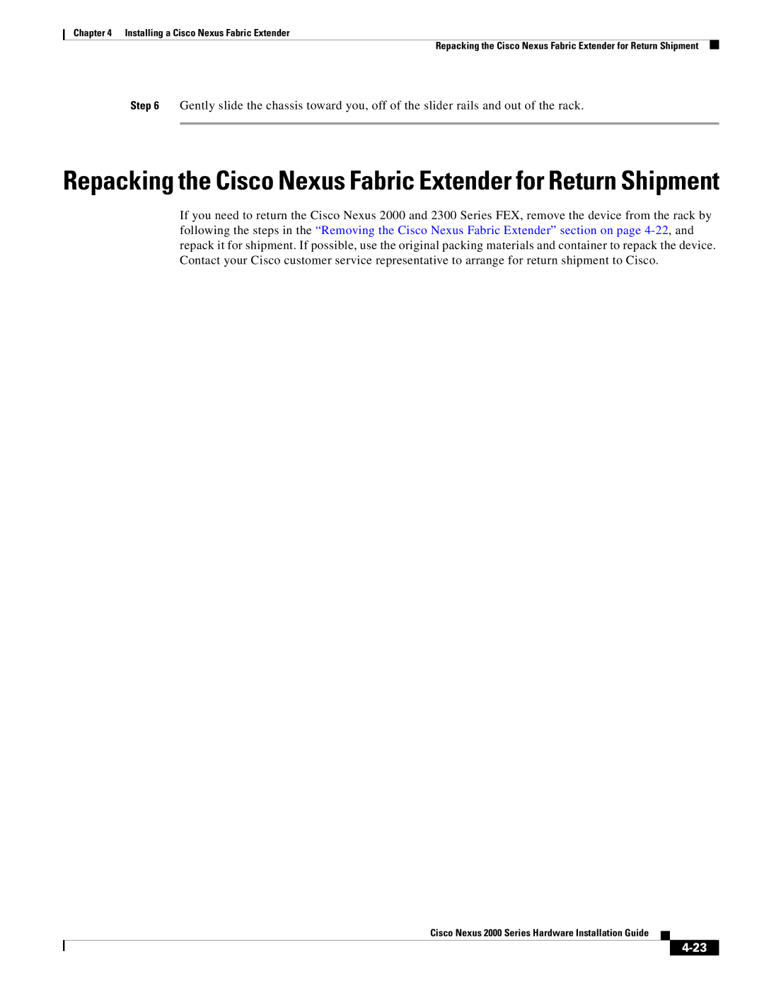 Cisco Systems 2000 manual Installing a Cisco Nexus Fabric Extender 