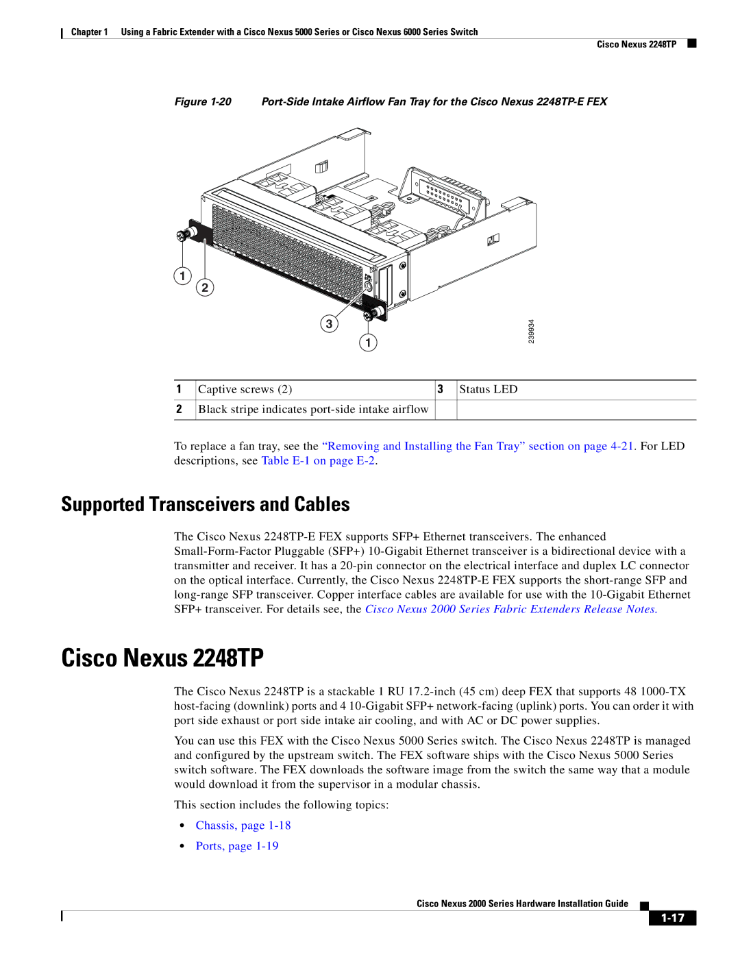 Cisco Systems 2000 manual Cisco Nexus 2248TP, Chassis, Ports 