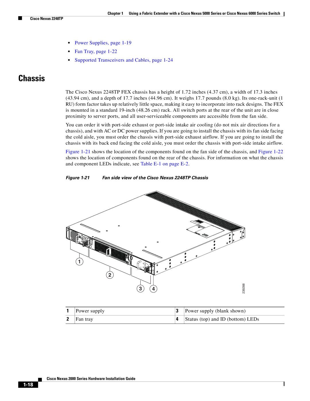 Cisco Systems 2000 manual Power Supplies, Fan Tray, Supported Transceivers and Cables 