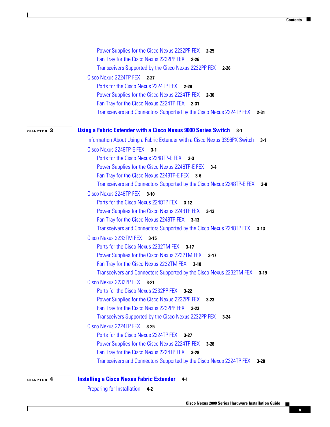 Cisco Systems 2000 manual Transceivers Supported by the Cisco Nexus 2232PP FEX 