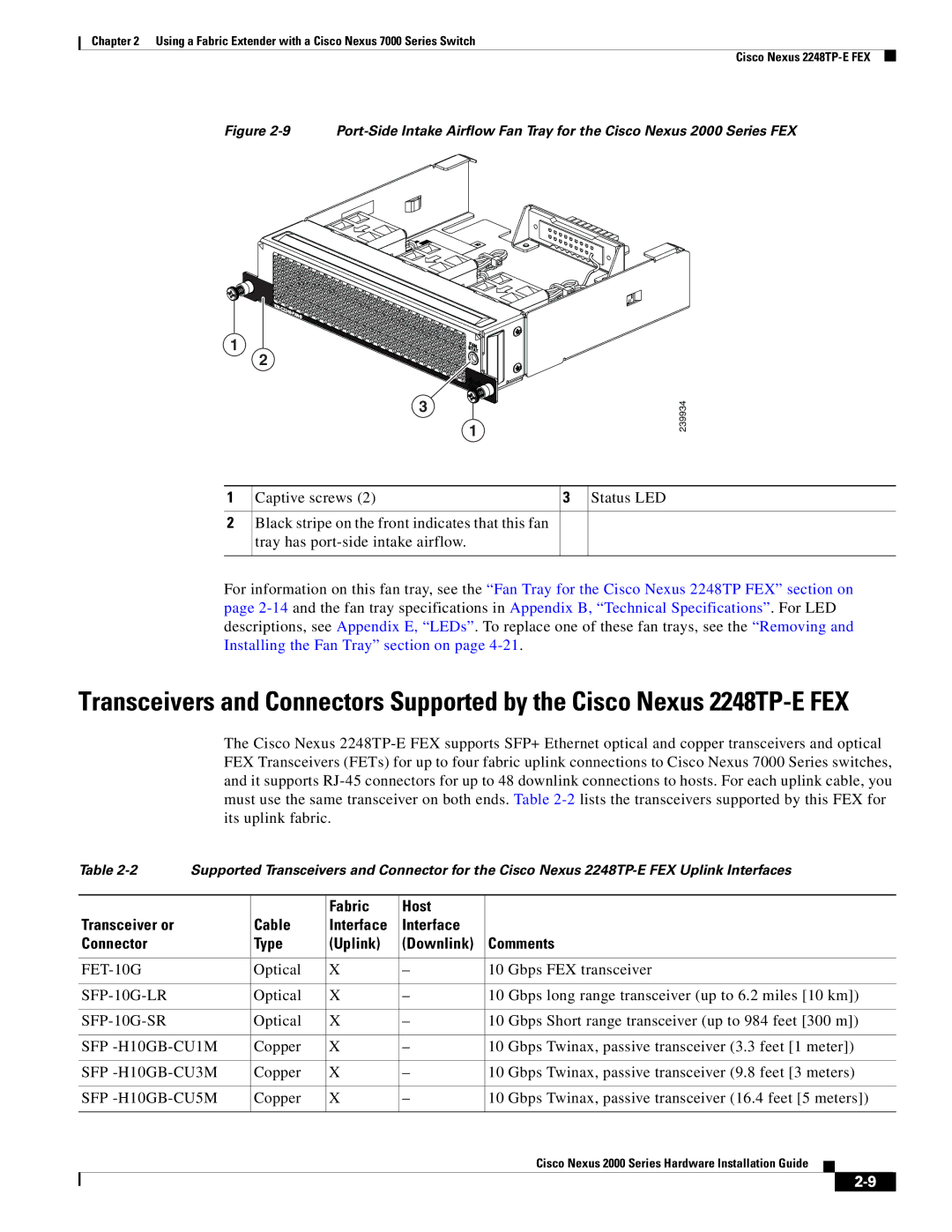 Cisco Systems 2000 manual FET-10G 