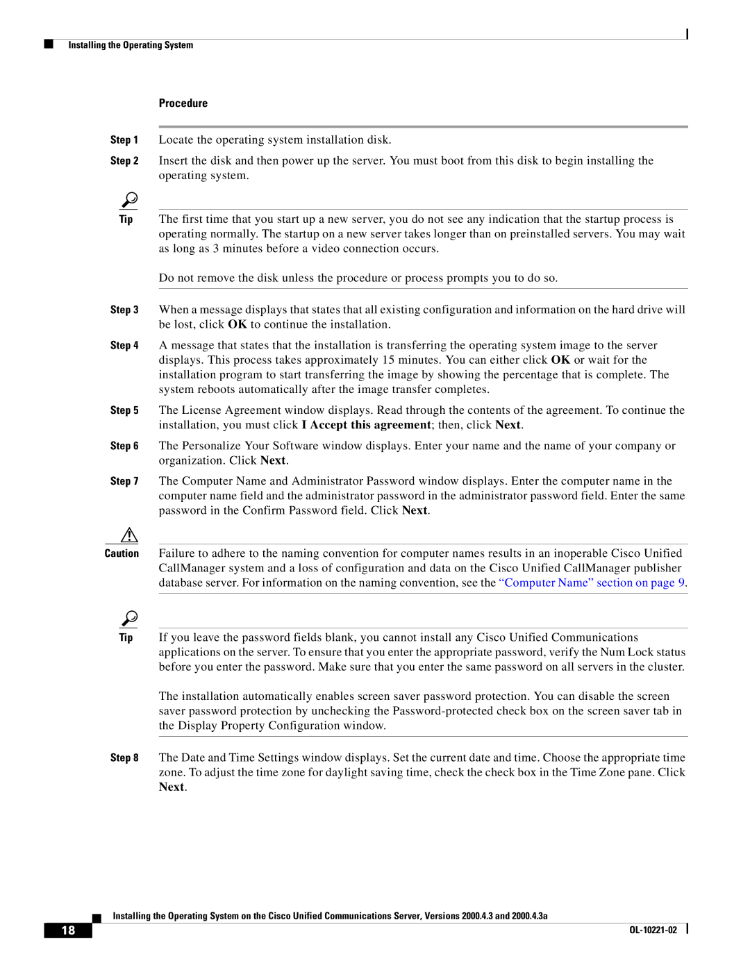 Cisco Systems 2000.4.3a manual Next 